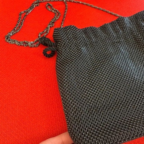 Sceilan Vintage Black Evening Crossbody Bag with Strass new