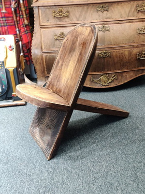 African Palabra Chair used, two-piece wooden star gazing seat