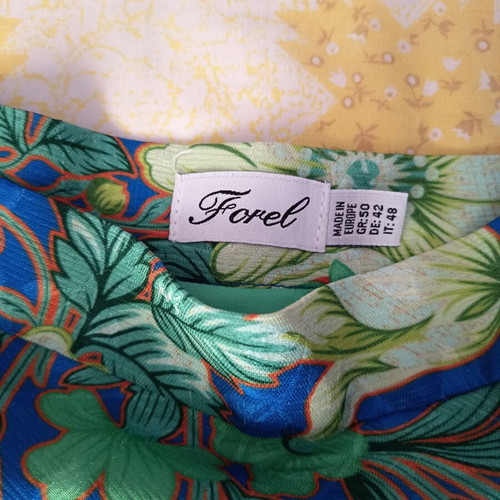 Forel Blue Floral Skirt New, Flared High-Waisted