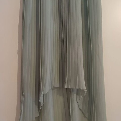 Midi skirt Zara like new, turquoise, pleated and asymmetrical