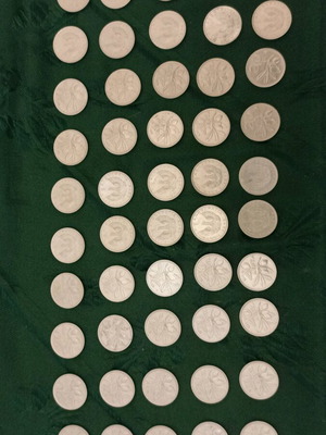Set of 50 Greek coins unused 20 cents 1973