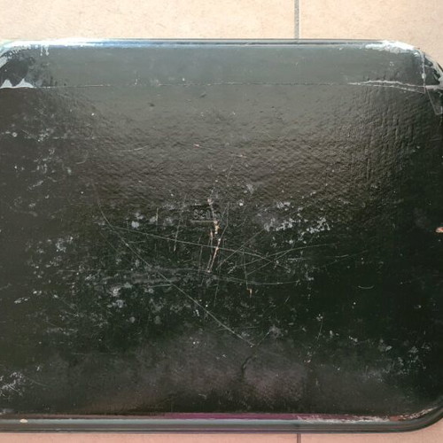 Antique tray with battle scene used