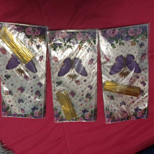 Cellophane bags new, pack of 6 with 50 pieces and tie string