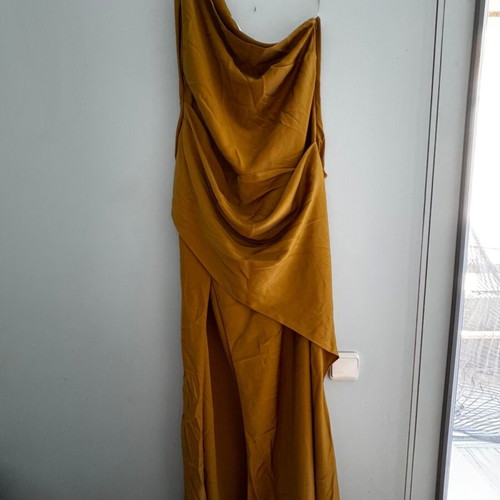 ASOS satin dress, orange yellow