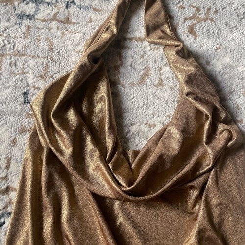 Mini Gold Drape Dress S/M like new
