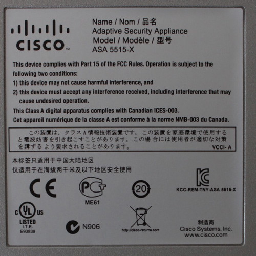 Cisco ASA 5515-X firewall restored