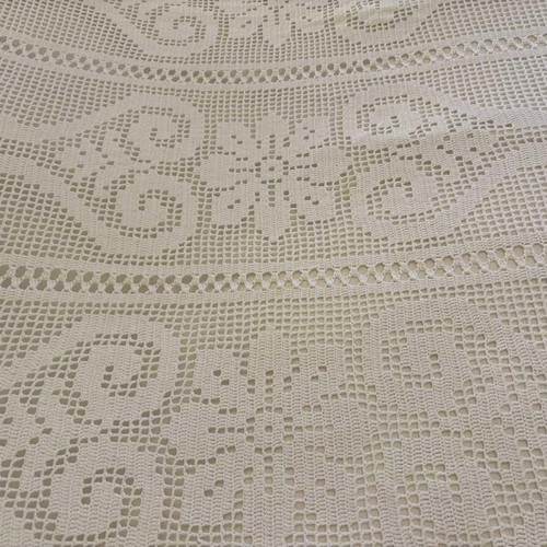 Handmade white double crochet blanket new, vintage style with lace edges