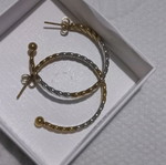 Two-tone hoop earrings new, gold and silver