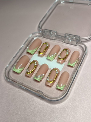 Handmade press-on nails new with application kit