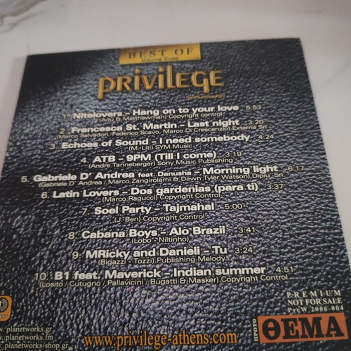 Best of Privilege Volume Three CD