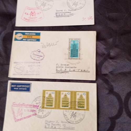 First Flight Covers Lufthansa 1961-1963 used from East Germany