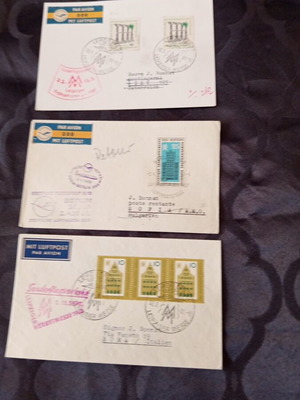 First Flight Covers Lufthansa 1961-1963 used from East Germany