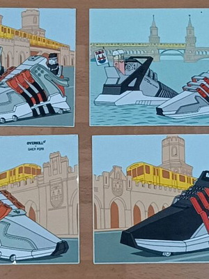 Adidas Overkill 4 stickers like new, card postal size
