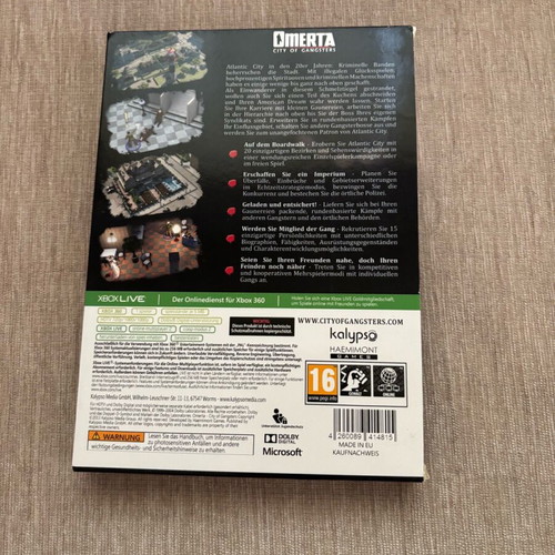 Omerta City of Gangsters Xbox 360 PAL new, complete sealed