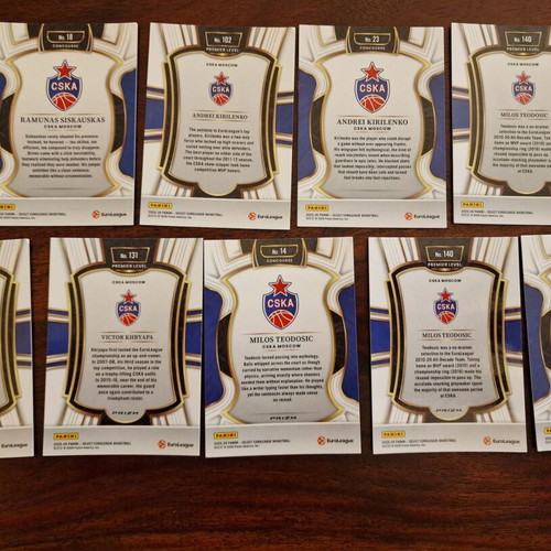 Panini Select Euroleague CSKA basketball card pack of 9
