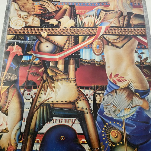 Signed poster by Georgios Derpapas used, surrealist art 1989