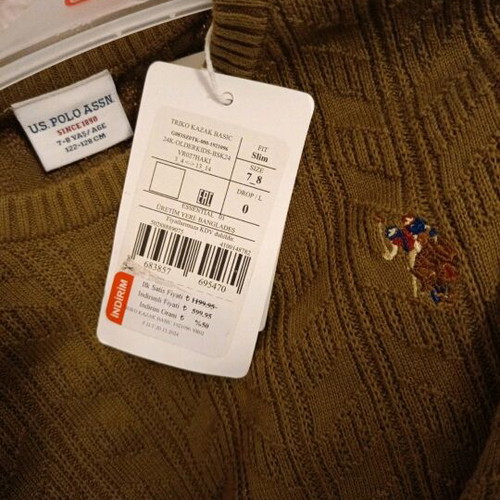 Knit sweater U.S. Polo Assn. new, khaki, slim fit