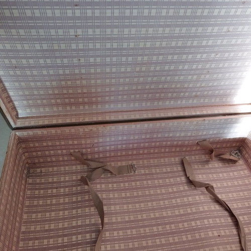 Antique suitcase used, 1950s, gray