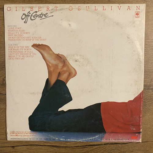 Gilbert O’Sullivan Off Centre LP like new, gatefold edition