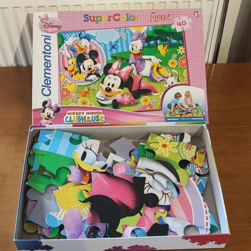 Clementoni Super Color Floor Minnie Mouse Floor Puzzle 40 Pieces like new