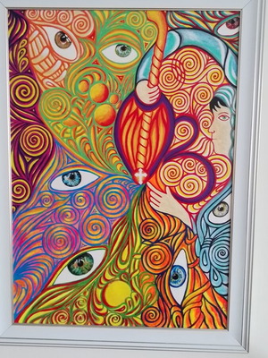 The Prophet original painting by Milen Zanev, framed 70x50 cm