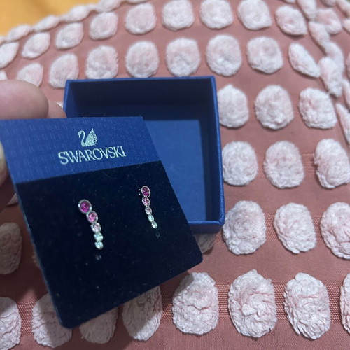 Swarovski pink clip-on earrings