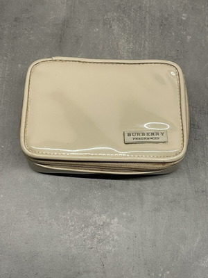Burberry toiletry bag with mirror, beige and silver