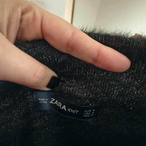 Zara Monti knitted skirt like new, black with gold thread