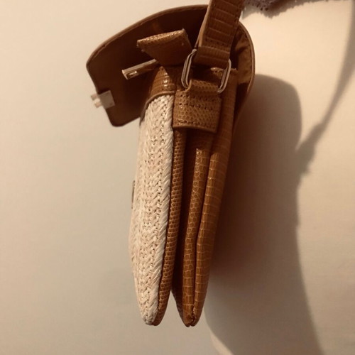 Jenny Fairy crossbody bag new, beige, synthetic leather and straw