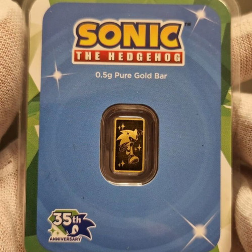 PAMP Suisse Sonic 35th Anniversary Gold Bar 0.5g uncirculated