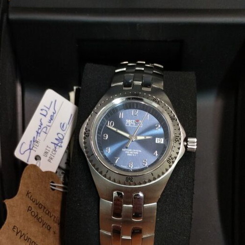 Sector No Limits 975 Diver Swiss Made premium watch, new, blue and silver