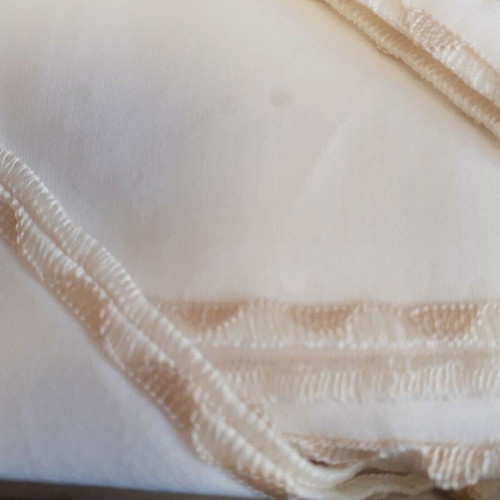 Italian tablecloth with strass and 12 napkins, new, ecru