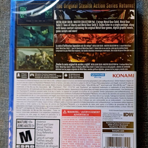 Metal Gear Solid Master Collection Vol 1 for PS5 sealed