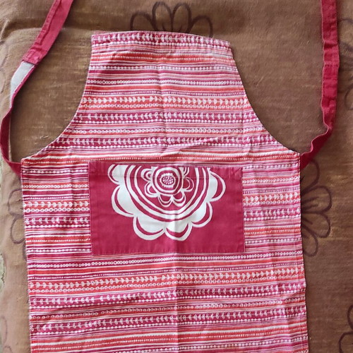 Kitchen apron used, red