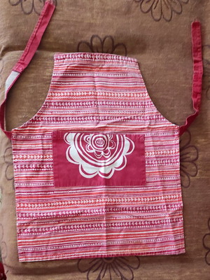 Kitchen apron used, red