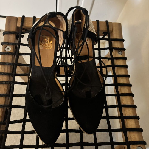 Kanna espadrilles like new, black suede, size 39