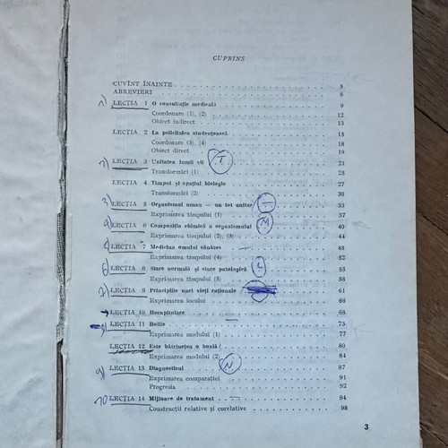 Romanian language manual for foreign medical students used