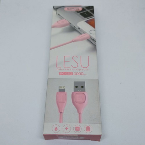 Remax Lesu USB Cable for Apple Devices, new, pink, 1 meter