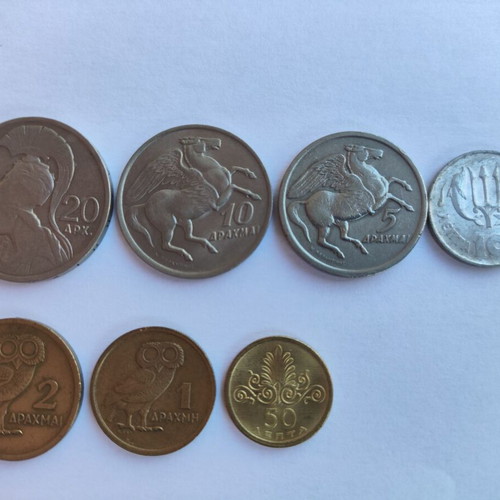 Collection of 170 Greek coins used (1954-2000)