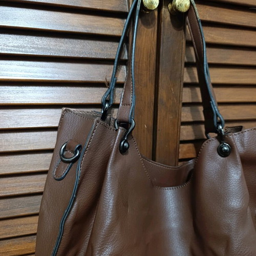 Shoulder bag used brown for everyday use