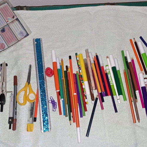 Stationery items used, pack all together