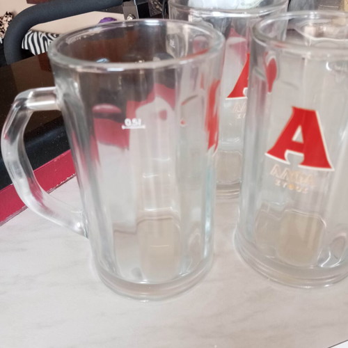 Large beer glasses like new, set of 4, with handle 0.5 liters