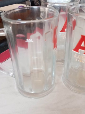 Μεγάλα ποτήρια μπύρας σαν καινούργια, σετ 4, με χερούλι 0,5 λίτρα