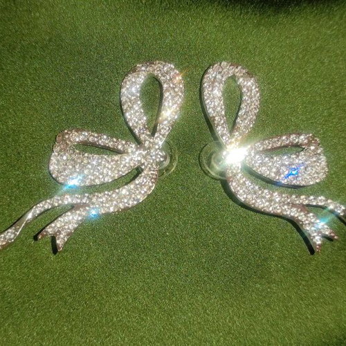 Bow-shaped earrings new, silver