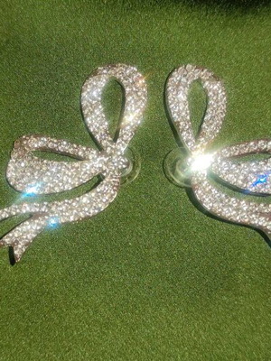 Bow-shaped earrings new, silver