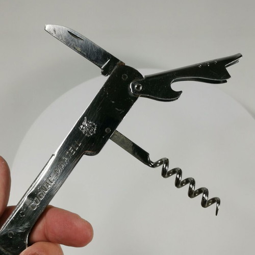 Martell Cognac vintage bottle opener corkscrew used