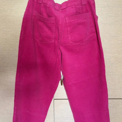 Topshop bright pink cord peg trouser size L, like new