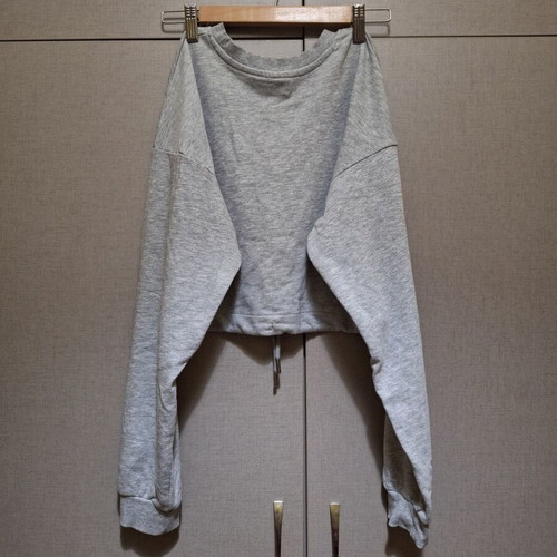Bershka Brooklyn USA hoodie crop top like new, gray and green, size M
