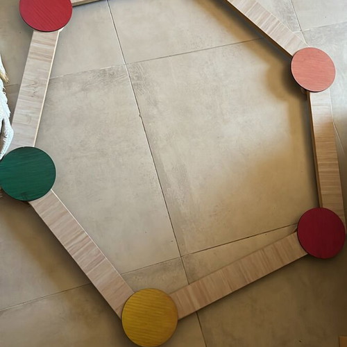 Wooden Balance Beam Montessori Set like new with colorful stepping stones