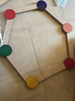 Wooden Balance Beam Montessori Set like new with colorful stepping stones